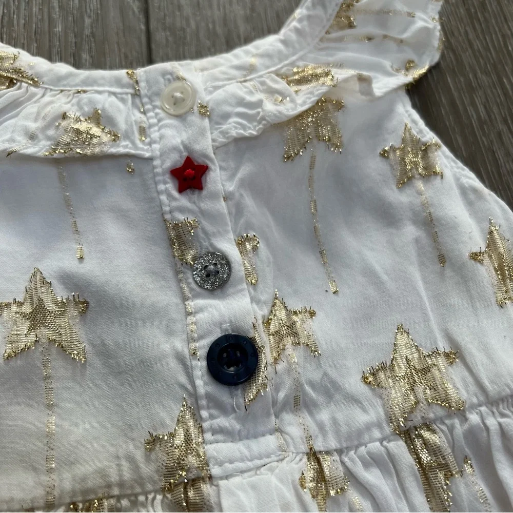 OSHKOSH SLEEVELESS DRESS PATRIOTIC STARS 12MO